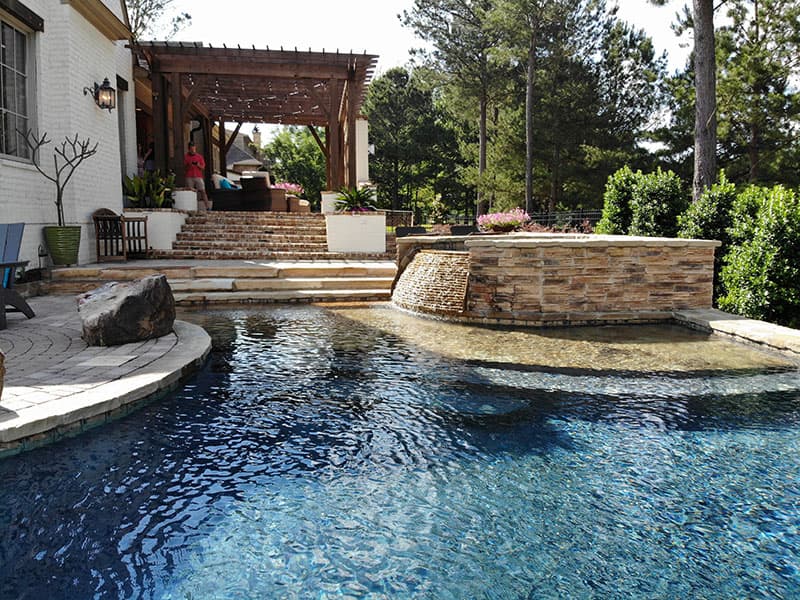 Outdoor living space with firepit