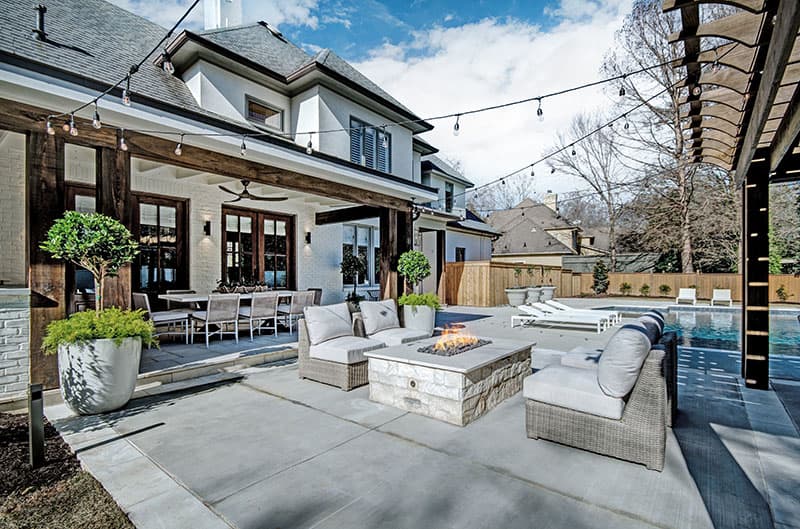 Outdoor living space with pergola