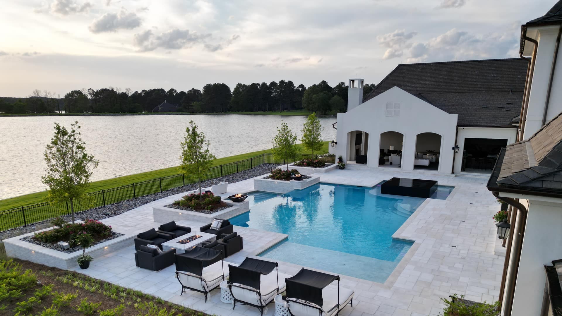 Luxurious inground pool with custom outdoor living space